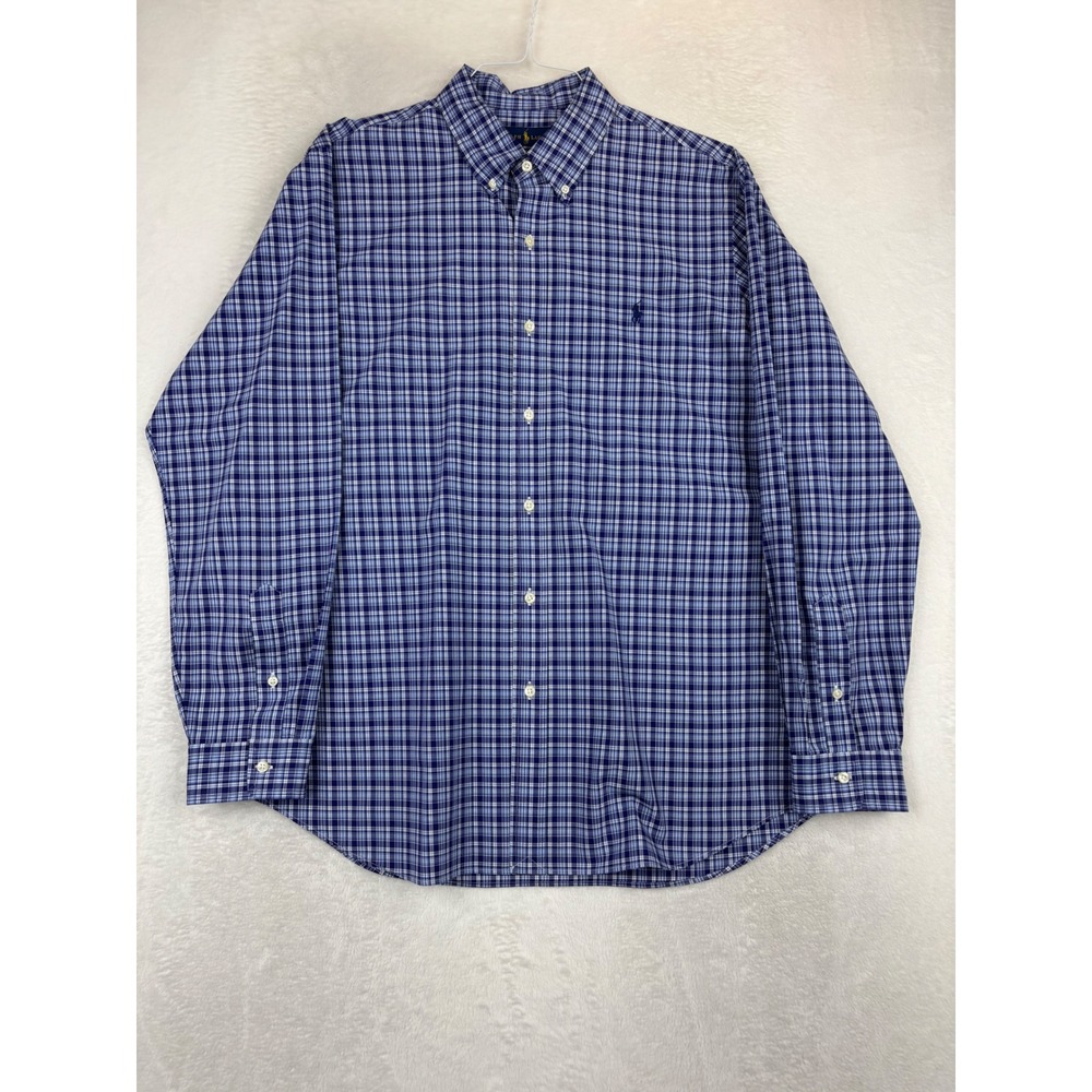 Polo Ralph Lauren Mens XL Classic Fit Plaid Button up long sleeve Golf Polo